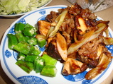 オクラと牛肉の生姜焼き